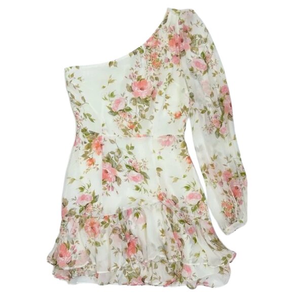NWT Yumi Kim Chrissy Dress S Floral One-Shoulder Revolve Luxury Designer - Picture 1 of 16